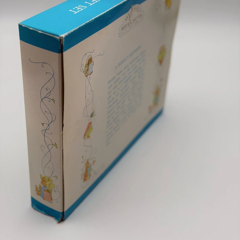 Vintage 1994 Beatrix Potter Nursery Rhyme Book & Peter Rabbit Plush Rattle Set